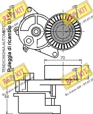 REPKIT RKT1556V - Натяжитель, поликлиновый ремень autodnr.net