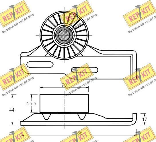 REPKIT RKT1566A - Натягувач ременя, клинові зуб. autocars.com.ua