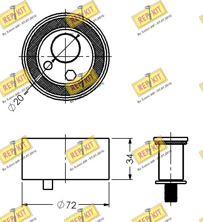 REPKIT RKT1575 - Натяжна ролик, ремінь ГРМ autocars.com.ua