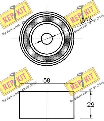 REPKIT RKT1583 - Паразитний / Провідний ролик, зубчастий ремінь autocars.com.ua