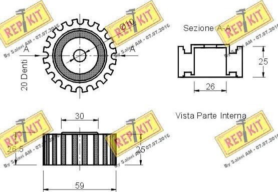 REPKIT RKT1605 - Паразитний / Провідний ролик, зубчастий ремінь autocars.com.ua