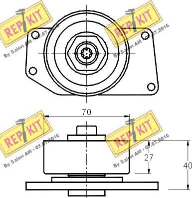 REPKIT RKT1636 - Паразитний / провідний ролик, поліклиновий ремінь autocars.com.ua