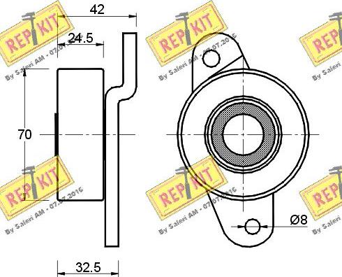 REPKIT RKT1643 - Натягувач ременя, клинові зуб. autocars.com.ua