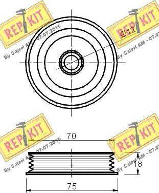 REPKIT RKT1714 - Паразитний / провідний ролик, поліклиновий ремінь autocars.com.ua