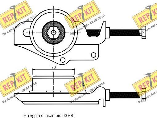 REPKIT RKT1718 - Натягувач ременя, клинові зуб. autocars.com.ua