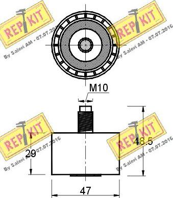 REPKIT RKT1742 - Паразитний / Провідний ролик, зубчастий ремінь autocars.com.ua