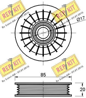 REPKIT RKT1750 - Паразитний / провідний ролик, поліклиновий ремінь autocars.com.ua