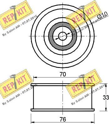 REPKIT RKT1754 - Паразитний / провідний ролик, поліклиновий ремінь autocars.com.ua
