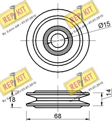 REPKIT RKT1758 - Паразитний / провідний ролик, поліклиновий ремінь autocars.com.ua