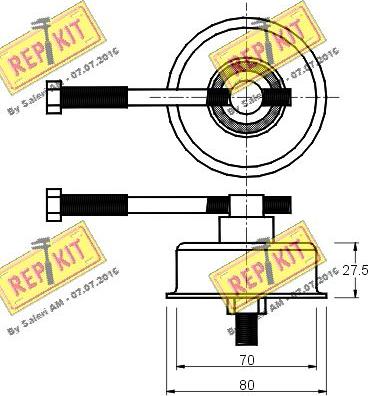 REPKIT RKT1762 - Натягувач ременя, клинові зуб. autocars.com.ua