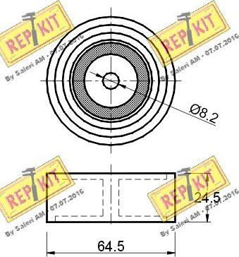 REPKIT RKT1778 - Паразитний / провідний ролик, поліклиновий ремінь autocars.com.ua