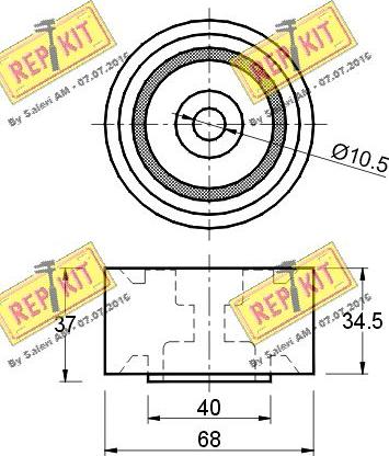 REPKIT RKT1827 - Паразитний / Провідний ролик, зубчастий ремінь autocars.com.ua