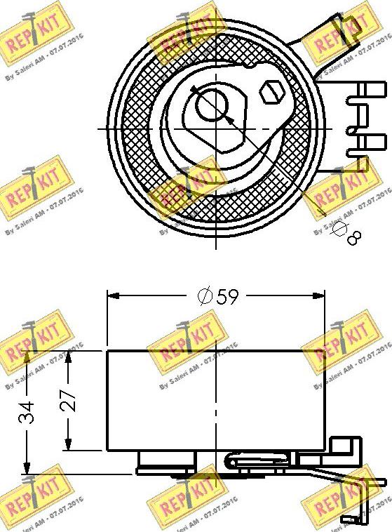 REPKIT RKT1854 - Натяжна ролик, ремінь ГРМ autocars.com.ua