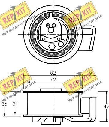 REPKIT RKT1917 - Натяжна ролик, ремінь ГРМ autocars.com.ua