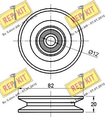 REPKIT RKT1977 - Паразитний / провідний ролик, поліклиновий ремінь autocars.com.ua