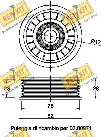 REPKIT RKT1992 - Паразитний / провідний ролик, поліклиновий ремінь autocars.com.ua
