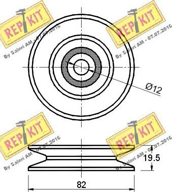 REPKIT RKT2021 - Паразитний / провідний ролик, поліклиновий ремінь autocars.com.ua