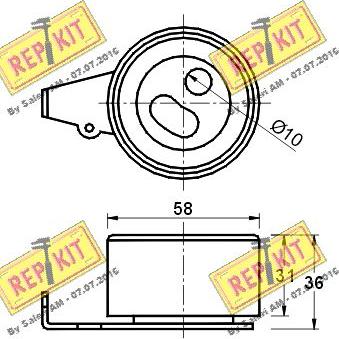 REPKIT RKT2038 - Натяжна ролик, ремінь ГРМ autocars.com.ua