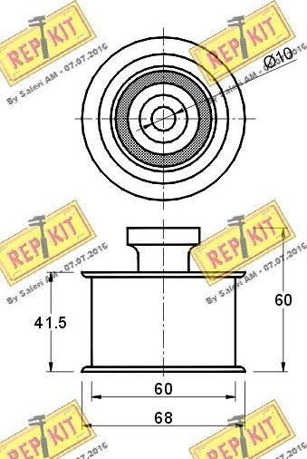 REPKIT RKT2040 - Паразитний / Провідний ролик, зубчастий ремінь autocars.com.ua