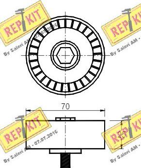 REPKIT RKT2050 - Паразитний / провідний ролик, поліклиновий ремінь autocars.com.ua
