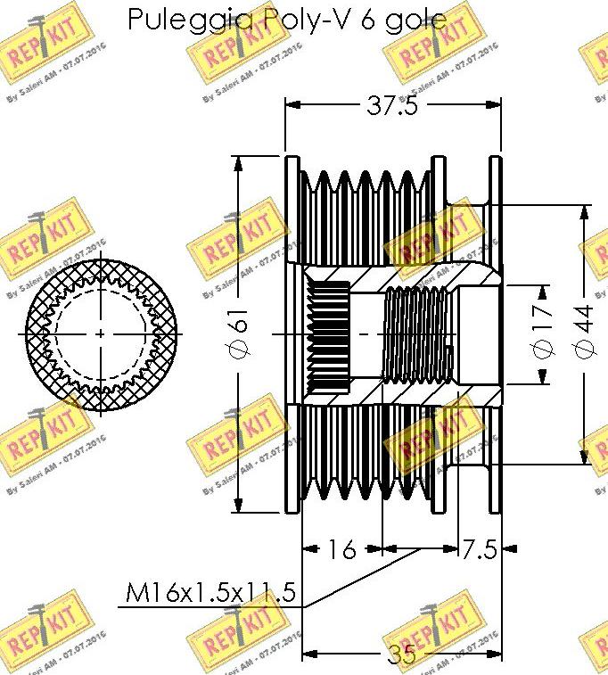 REPKIT RKT2058 - Ремінний шків, генератор autocars.com.ua