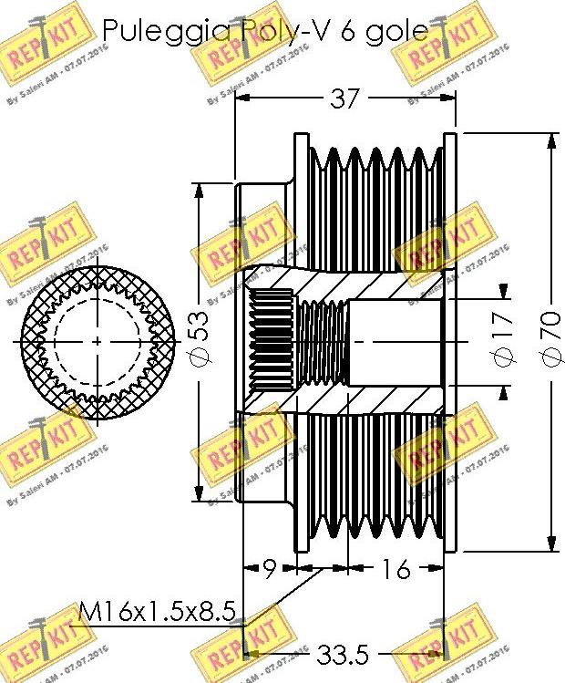 REPKIT RKT2059 - Ремінний шків, генератор autocars.com.ua