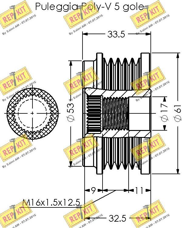 REPKIT RKT2060 - Шкив генератора, муфта autodnr.net