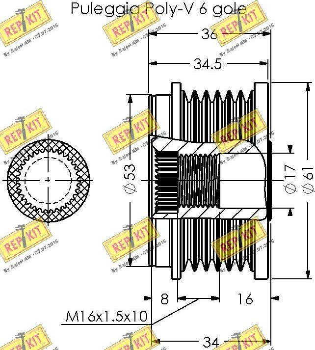 REPKIT RKT2065 - Ремінний шків, генератор autocars.com.ua