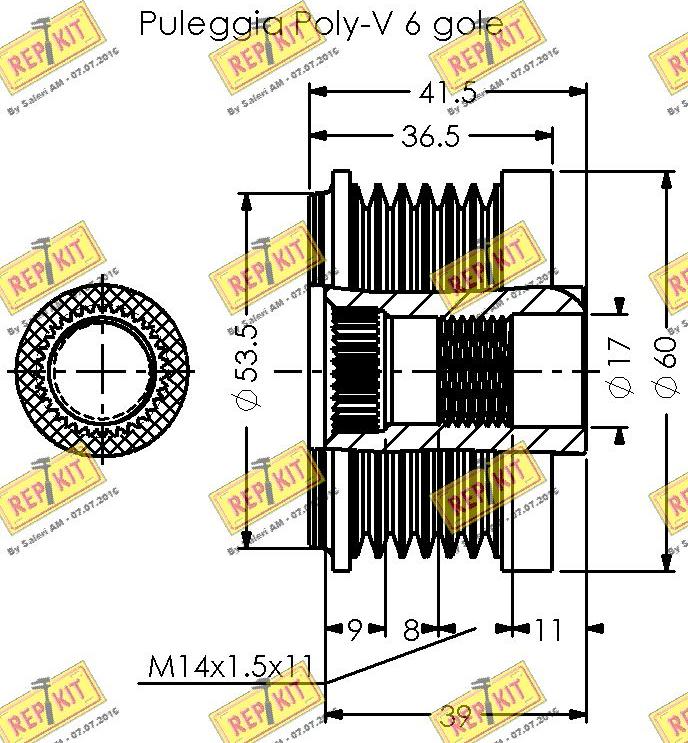 REPKIT RKT2073 - Ремінний шків, генератор autocars.com.ua