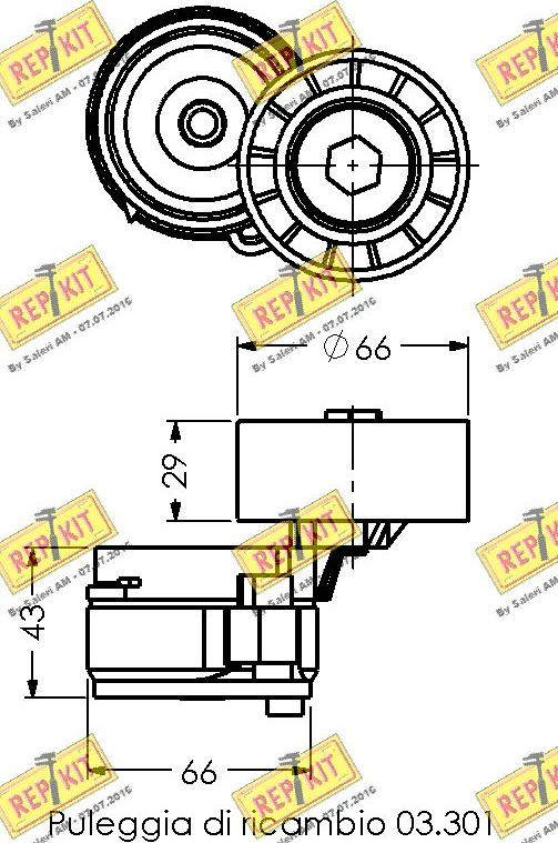 REPKIT RKT2094 - Натяжитель, поликлиновый ремень autodnr.net