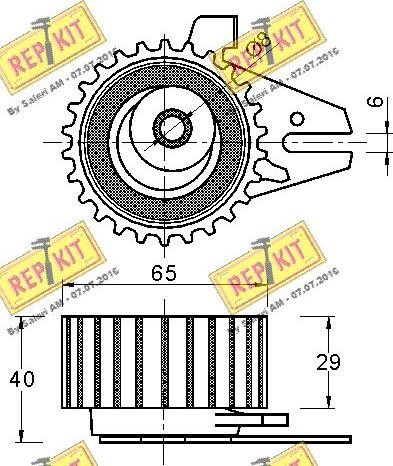 REPKIT RKT2100 - Натяжна ролик, ремінь ГРМ autocars.com.ua