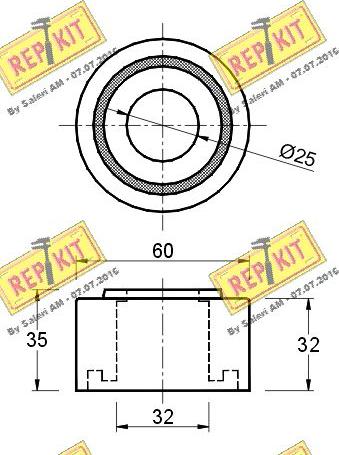 REPKIT RKT2112 - Паразитний / Провідний ролик, зубчастий ремінь autocars.com.ua