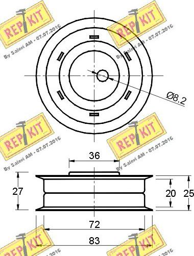 REPKIT RKT2113 - Натяжна ролик, ремінь ГРМ autocars.com.ua