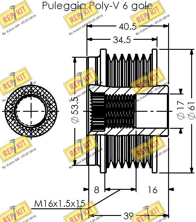 REPKIT RKT2117 - Ремінний шків, генератор autocars.com.ua