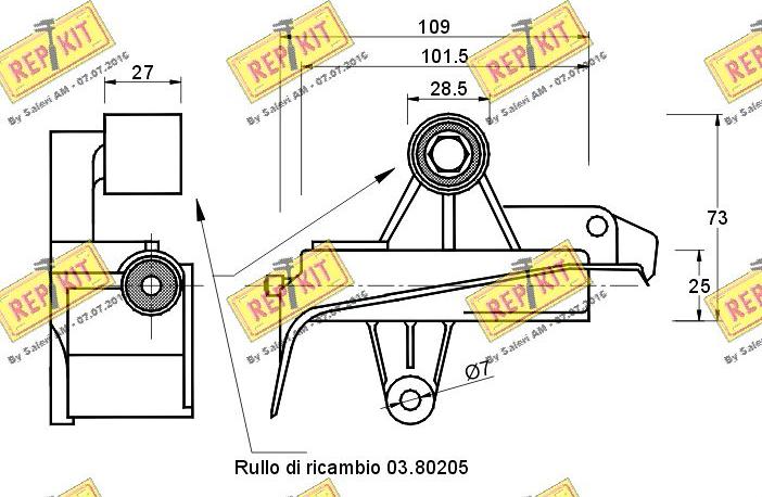 REPKIT RKT2147 - Успокоитель, зубчастий ремінь autocars.com.ua