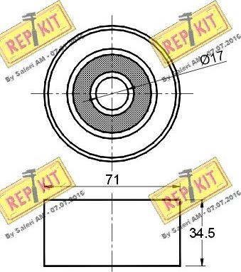 REPKIT RKT2156 - Паразитний / провідний ролик, поліклиновий ремінь autocars.com.ua