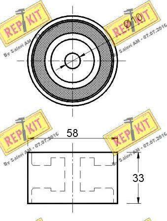 REPKIT RKT2160 - Паразитний / Провідний ролик, зубчастий ремінь autocars.com.ua