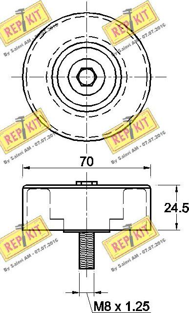 REPKIT RKT2171 - Паразитний / провідний ролик, поліклиновий ремінь autocars.com.ua