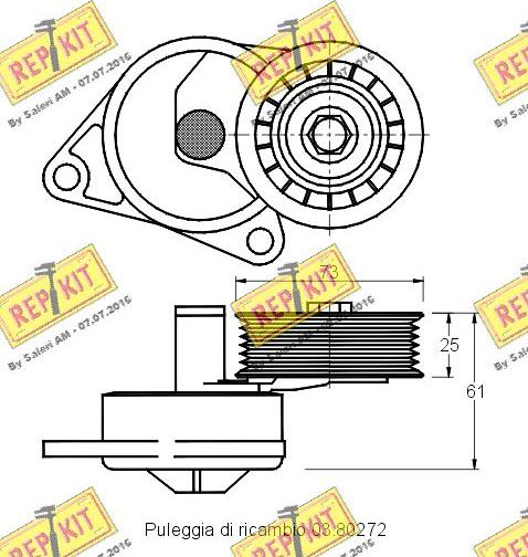 REPKIT RKT2184 - Натягувач ременя, клинові зуб. autocars.com.ua