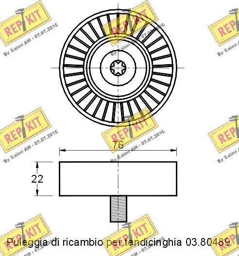 REPKIT RKT2200 - Направляющий ролик, поликлиновый ремень autodnr.net