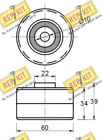 REPKIT RKT2208 - Паразитний / Провідний ролик, зубчастий ремінь autocars.com.ua