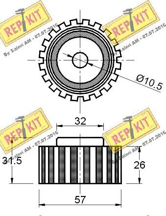 REPKIT RKT2219 - Паразитний / Провідний ролик, зубчастий ремінь autocars.com.ua