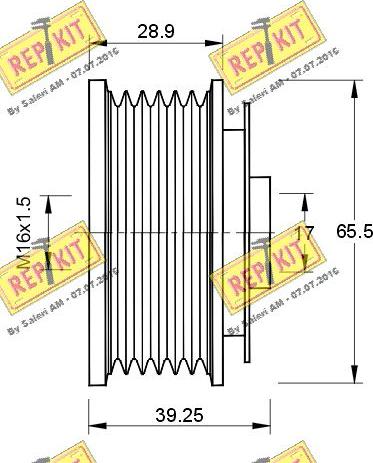 REPKIT RKT2238/D - Ремінний шків, генератор autocars.com.ua