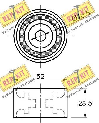 REPKIT RKT2255 - Паразитний / Провідний ролик, зубчастий ремінь autocars.com.ua