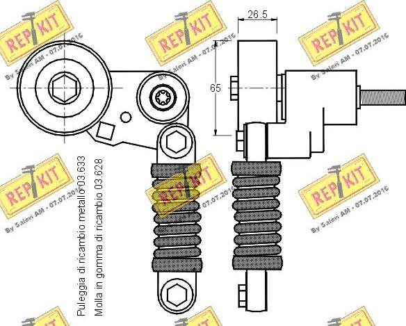 REPKIT RKT2275 - Натягувач ременя, клинові зуб. autocars.com.ua