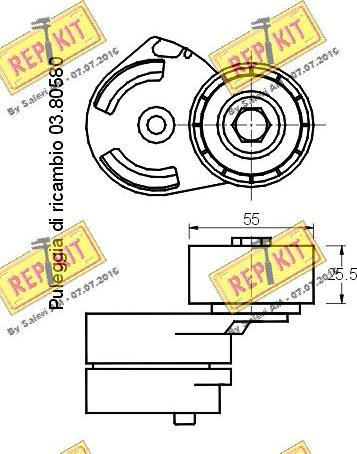 REPKIT RKT2287 - Натягувач ременя, клинові зуб. autocars.com.ua