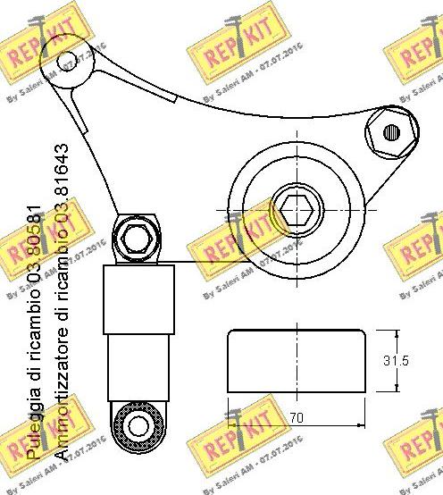 REPKIT RKT2289 - Натягувач ременя, клинові зуб. autocars.com.ua