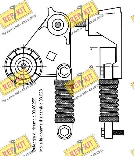 REPKIT RKT2290 - Натягувач ременя, клинові зуб. autocars.com.ua