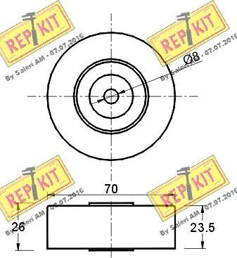 REPKIT RKT2312 - Паразитний / провідний ролик, поліклиновий ремінь autocars.com.ua