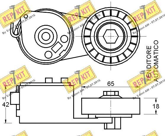 REPKIT RKT2315 - Паразитний / провідний ролик, поліклиновий ремінь autocars.com.ua